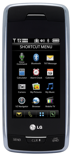 LG Voyager menu